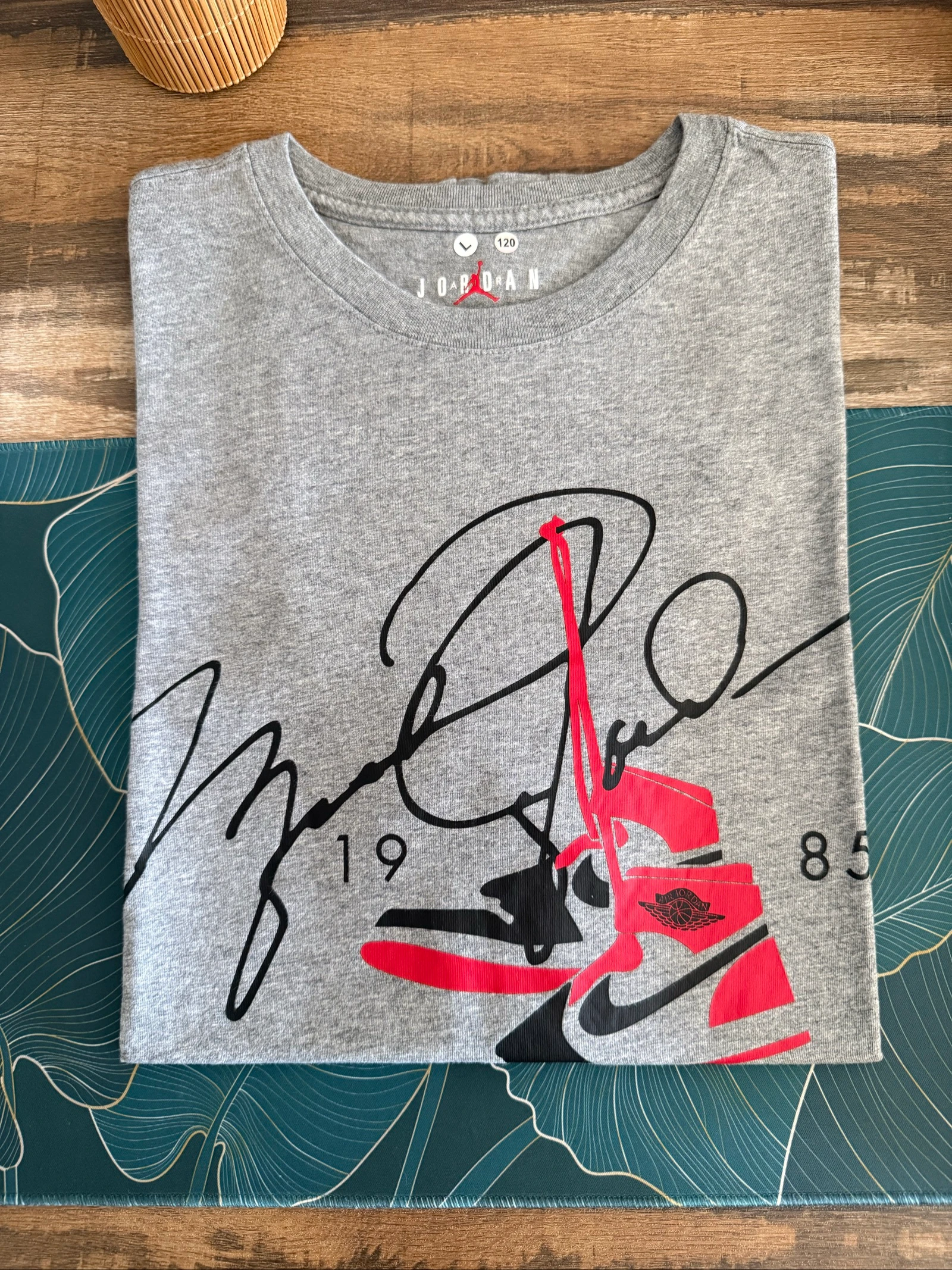 T-shirt Air Jordan Homme L – Cinza – Sneakers Logo Jumpman – Estado Perfeito – photo 3